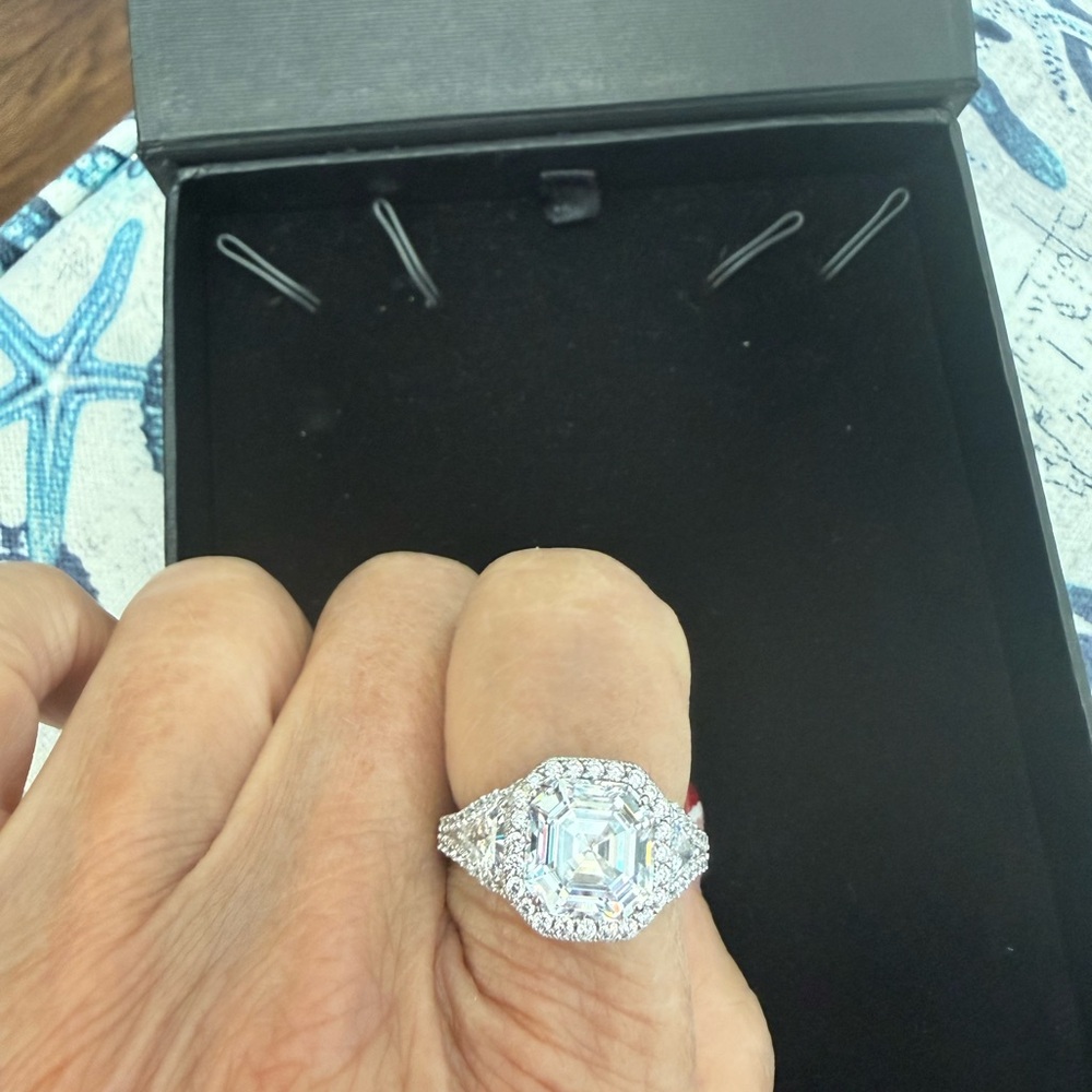 Judith Ripka Silver and White Gemstone Ring